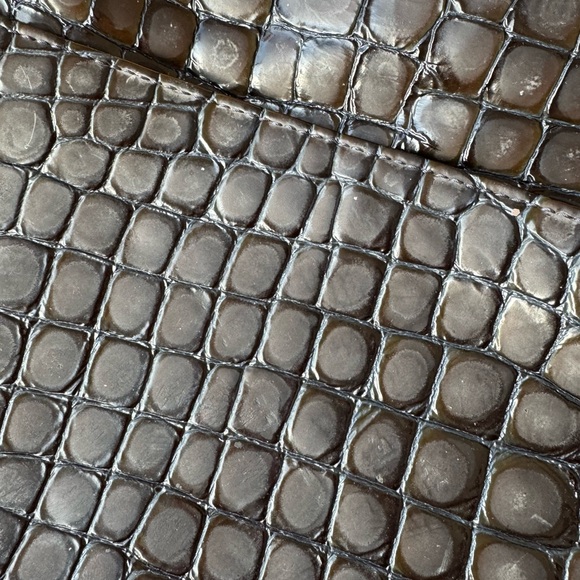 Brighton Blue Crocodile Embossed Bag with Silver Accents EUC - Picture 5 of 10